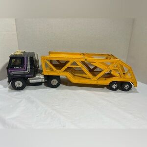 ERTL Car Hauler Pressed Steel Truck Car Carrier Auto Hauler Tractor Trailer